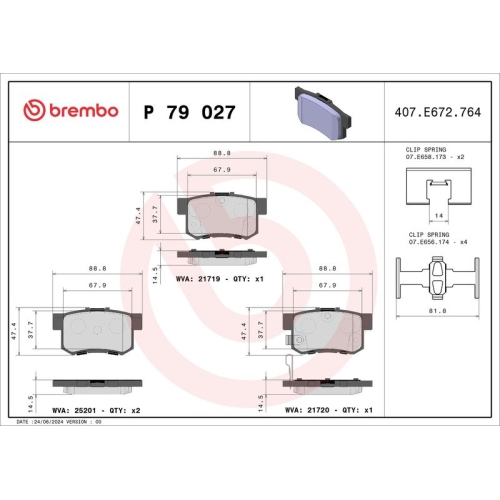 BREMBO Bremsbelagsatz, Scheibenbremse PRIME LINE