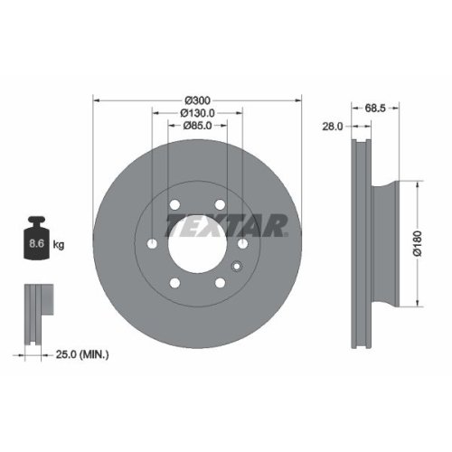 TEXTAR Bremsscheibe PRO