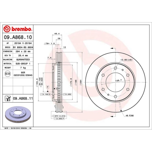 BREMBO Bremsscheibe PRIME LINE - UV Coated