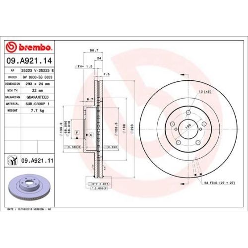 BREMBO Bremsscheibe PRIME LINE - UV Coated