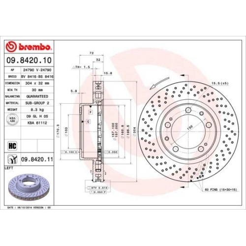 BREMBO Bremsscheibe PRIME LINE - UV Coated