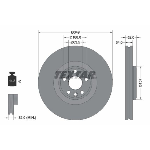 TEXTAR Bremsscheibe PRO+