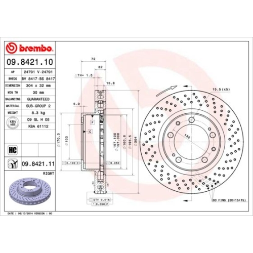 BREMBO Bremsscheibe PRIME LINE - UV Coated