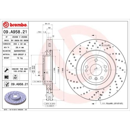 BREMBO Bremsscheibe PRIME LINE - UV Coated