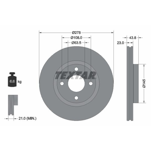 TEXTAR Bremsscheibe PRO