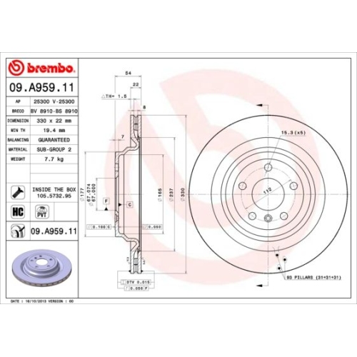 BREMBO Bremsscheibe PRIME LINE - UV Coated