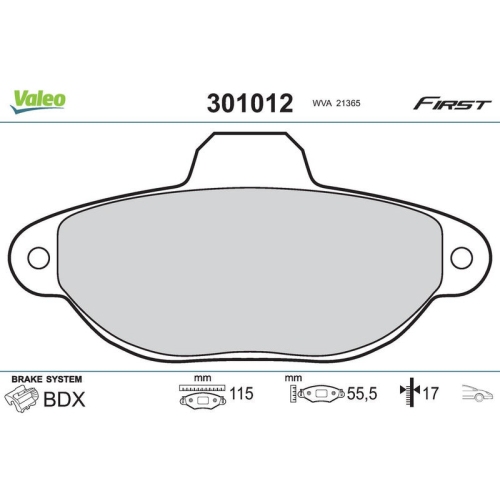 VALEO Bremsbelagsatz, Scheibenbremse FIRST