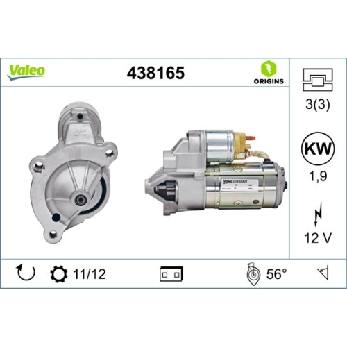 VALEO Starter VALEO ORIGINS NEW OE TECHNOLOGIE