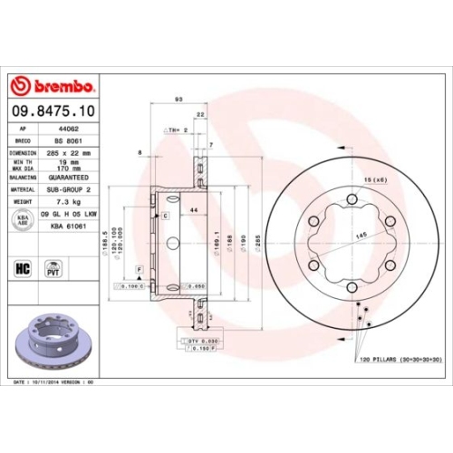 BREMBO Bremsscheibe PRIME LINE