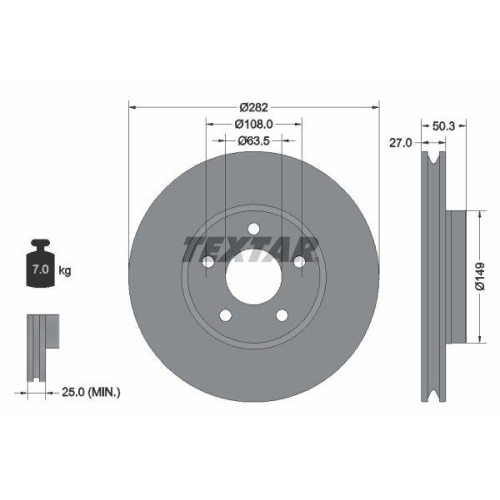 TEXTAR Bremsscheibe PRO+