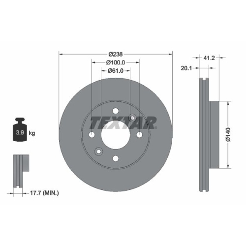 TEXTAR Bremsscheibe PRO