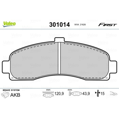 VALEO Bremsbelagsatz, Scheibenbremse FIRST