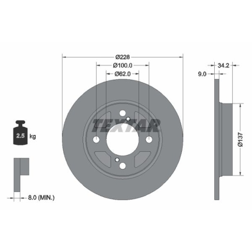 TEXTAR Bremsscheibe PRO