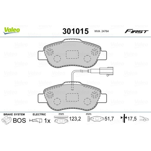 VALEO Bremsbelagsatz, Scheibenbremse FIRST