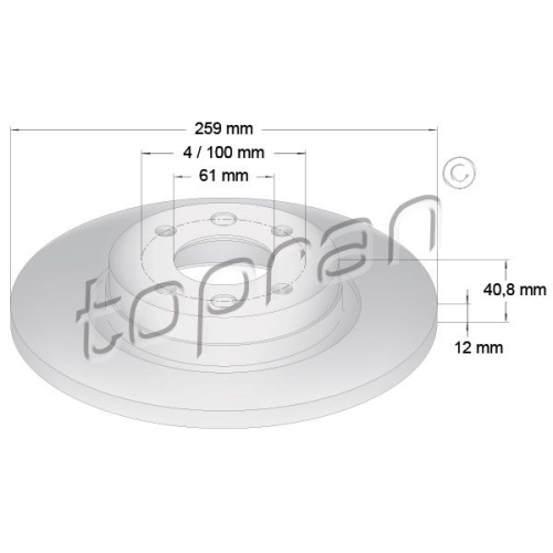 TOPRAN Bremsscheibe COATED