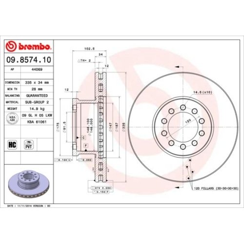 BREMBO Bremsscheibe PRIME LINE