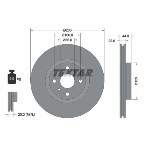 TEXTAR Bremsscheibe PRO+