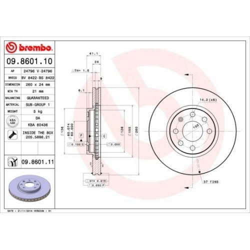 BREMBO Bremsscheibe PRIME LINE - UV Coated