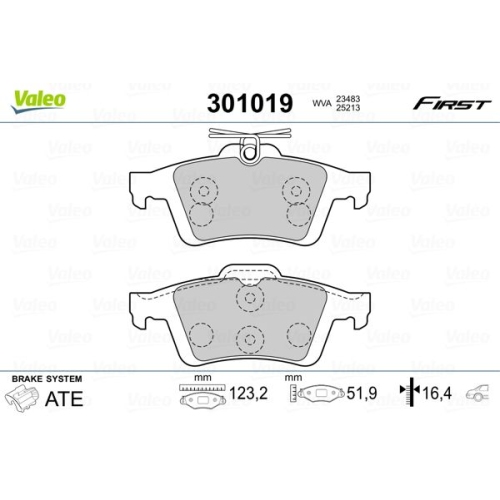 VALEO Bremsbelagsatz, Scheibenbremse FIRST