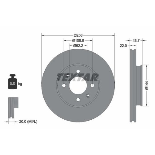 TEXTAR Bremsscheibe PRO