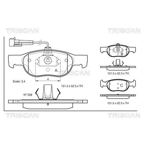 TRISCAN Bremsbelagsatz, Scheibenbremse