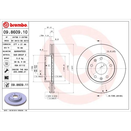 BREMBO Bremsscheibe PRIME LINE - UV Coated