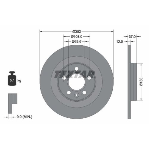 TEXTAR Bremsscheibe PRO