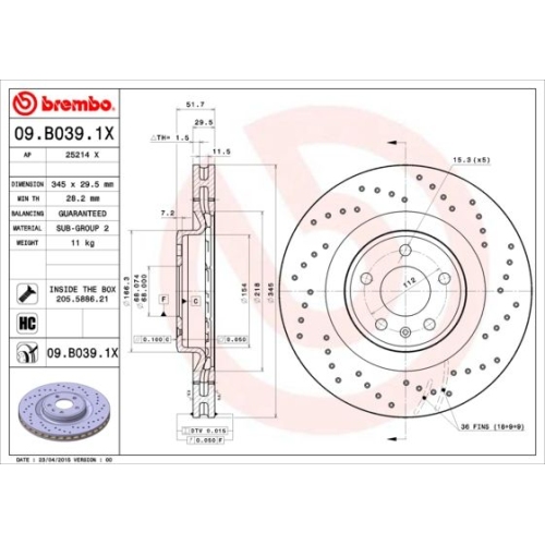 BREMBO Bremsscheibe XTRA LINE - Xtra