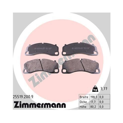 ZIMMERMANN Bremsbelagsatz, Scheibenbremse pb:z