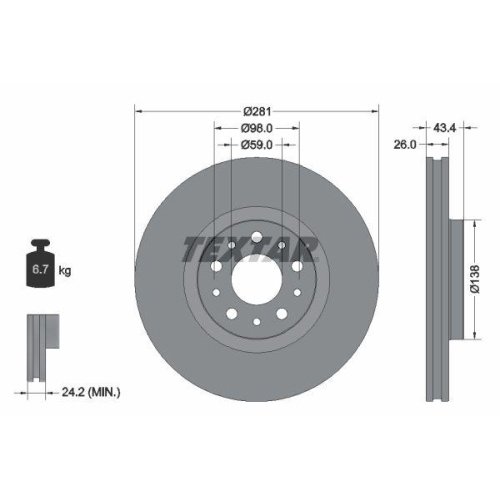 TEXTAR Bremsscheibe PRO