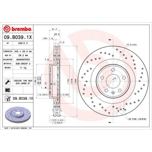 BREMBO Bremsscheibe XTRA LINE - Xtra