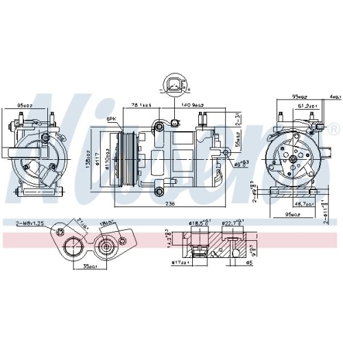 NISSENS Kompressor, Klimaanlage ** FIRST FIT **