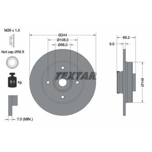 TEXTAR Bremsscheibe PRO