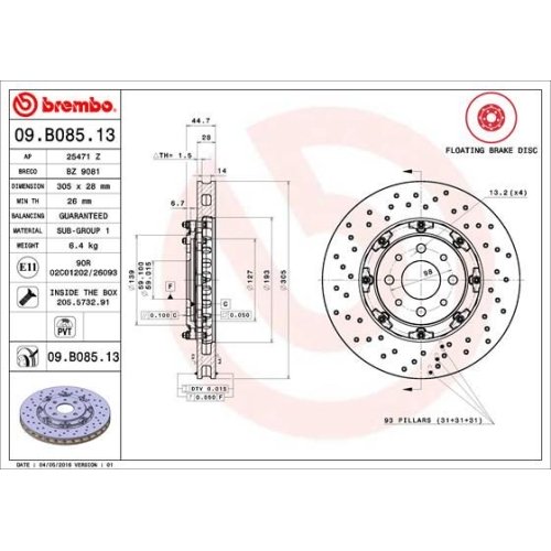 BREMBO Bremsscheibe PRIME LINE - Floating