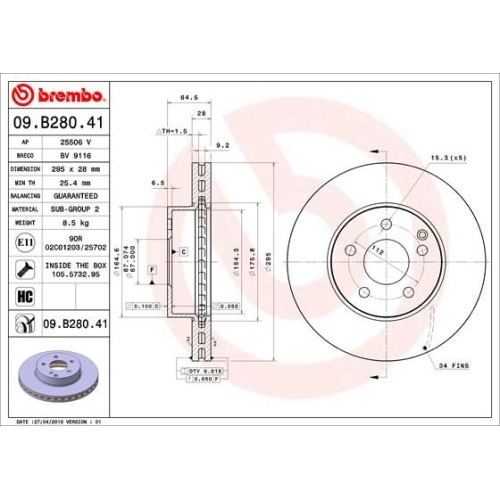 BREMBO Bremsscheibe PRIME LINE - UV Coated