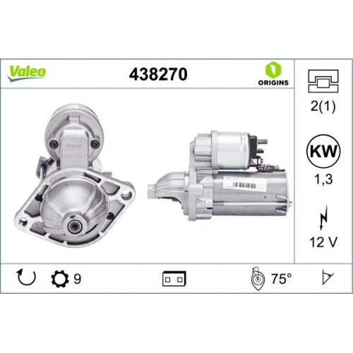 VALEO Starter VALEO ORIGINS NEW OE TECHNOLOGIE