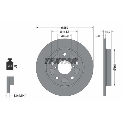 TEXTAR Bremsscheibe PRO