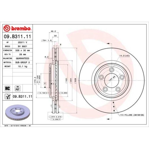 BREMBO Bremsscheibe PRIME LINE - UV Coated