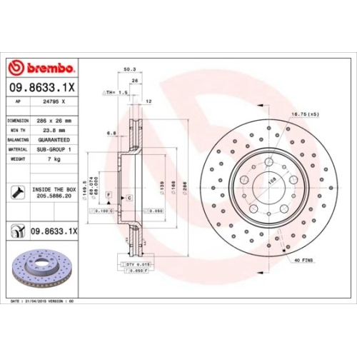 BREMBO Bremsscheibe XTRA LINE - Xtra