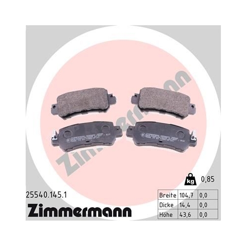 ZIMMERMANN Bremsbelagsatz, Scheibenbremse