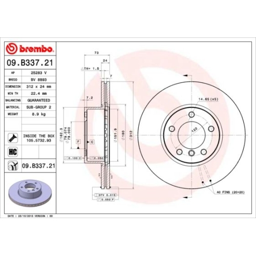 BREMBO Bremsscheibe PRIME LINE - UV Coated