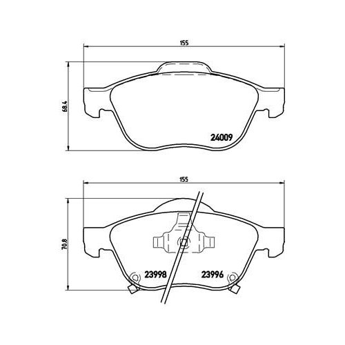 BREMBO Bremsbelagsatz, Scheibenbremse PRIME LINE