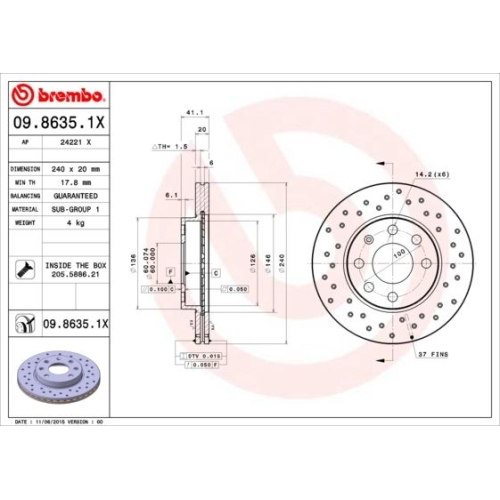 BREMBO Bremsscheibe XTRA LINE - Xtra