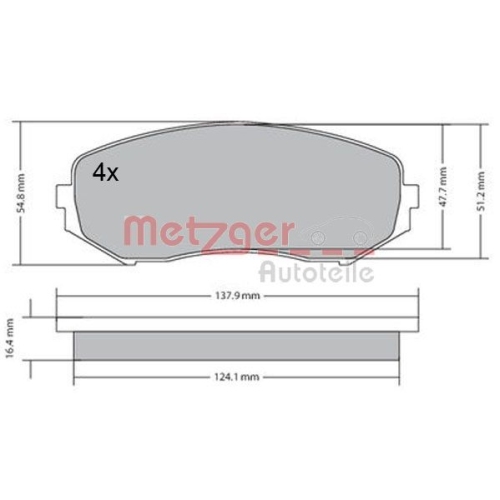 METZGER Bremsbelagsatz, Scheibenbremse