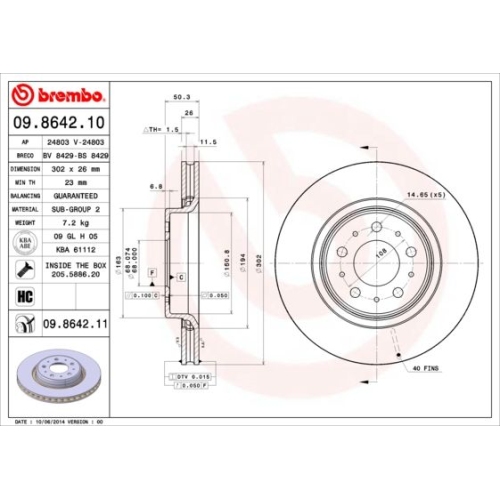 BREMBO Bremsscheibe PRIME LINE - UV Coated