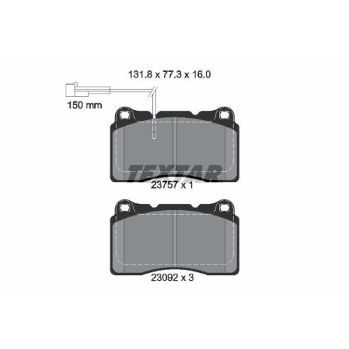 TEXTAR Bremsbelagsatz, Scheibenbremse Q+