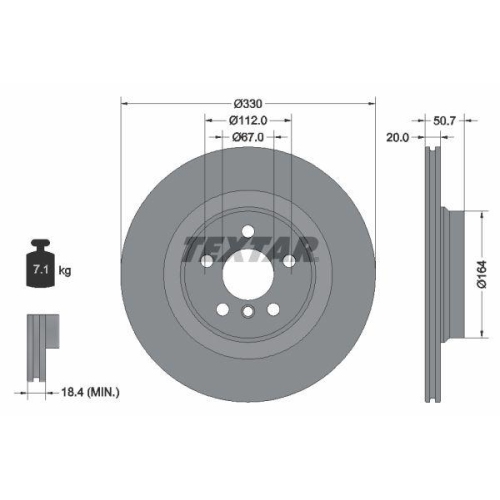 TEXTAR Bremsscheibe PRO+