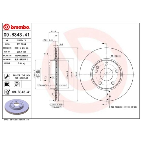 BREMBO Bremsscheibe PRIME LINE - UV Coated