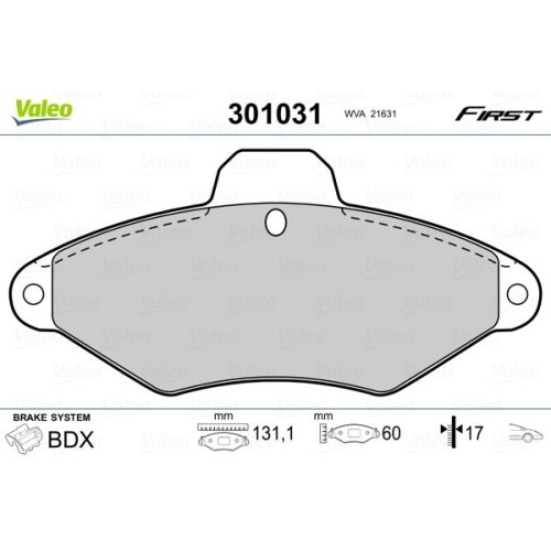 VALEO Bremsbelagsatz, Scheibenbremse FIRST