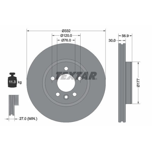 TEXTAR Bremsscheibe PRO+